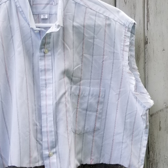 Unisex Muscle Flannel Shirt ArtWear Upcycled - Picture 4 of 4